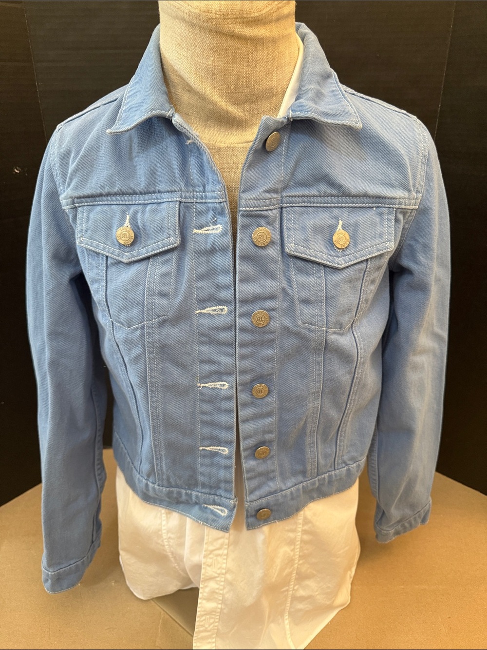 Polo Jeans Co. Ralph Lauren Cornflower Blue Denim Jacket Sz M